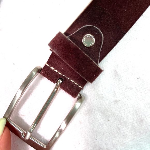 Cotton & Silk made in Italy Brown Suede Belt - Picture 3 of 7